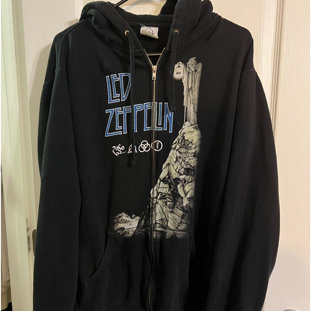 Led Zeppelin Black Zip Hoodie Stairway to Heaven XL
